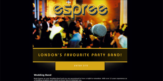 A website for a function party band
